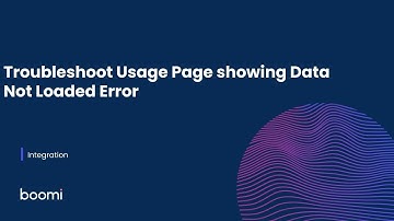Troubleshoot Usage Page showing Data Not Loaded Error