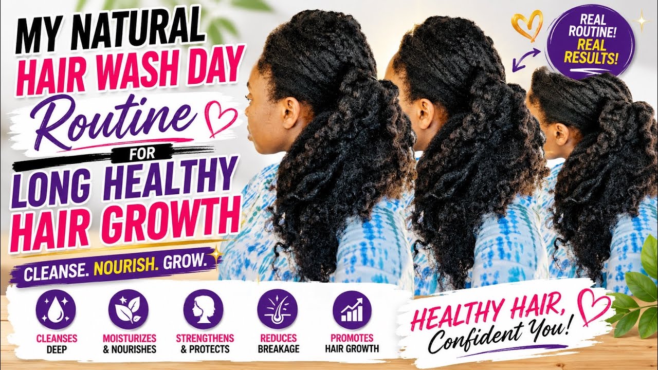My Natural Hair Wash Day Routine for LONG HEALTHY HAIR GROWTH - YouTube