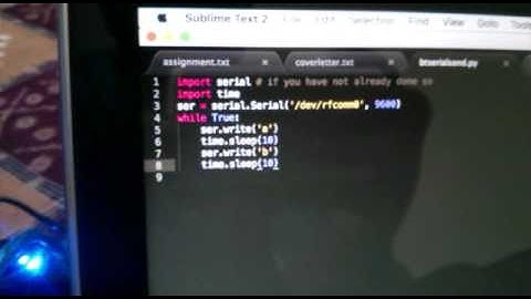 Raspberry pi 3 and arduino connected via Bluetooth