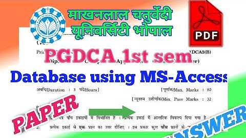 pgdca 1st sem database using MS-Access paper 2020 @missionsuccessno159