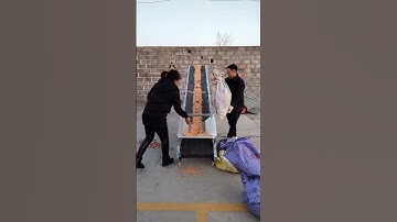 This type of corn feeding machine can be folded and adjusted to facilitate the movement