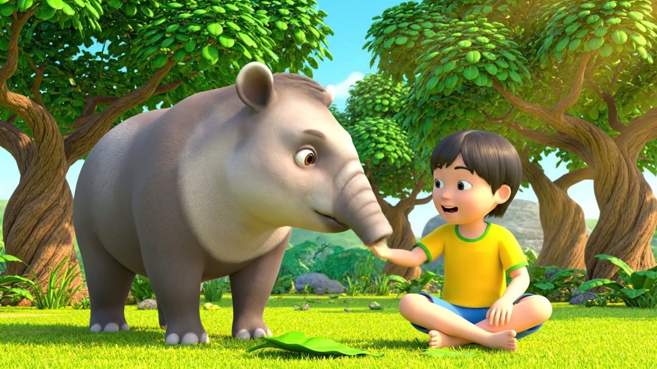 The Shy Tapir Tiptoed Past the Pond 🐾 | Fun Kids Songs & Nursery Rhymes
