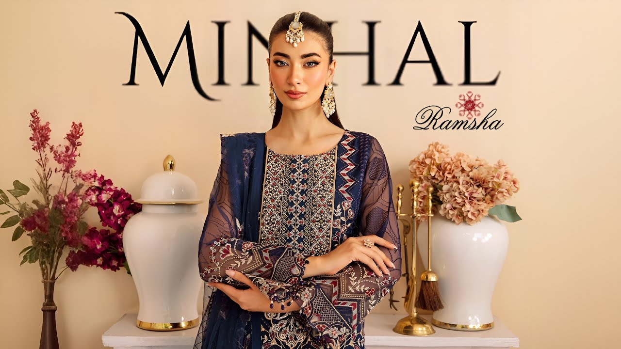 Ramsha Minhal Luxury Organza Collection 2024 | Ramsha Luxury Unstitched Organza Collection'24