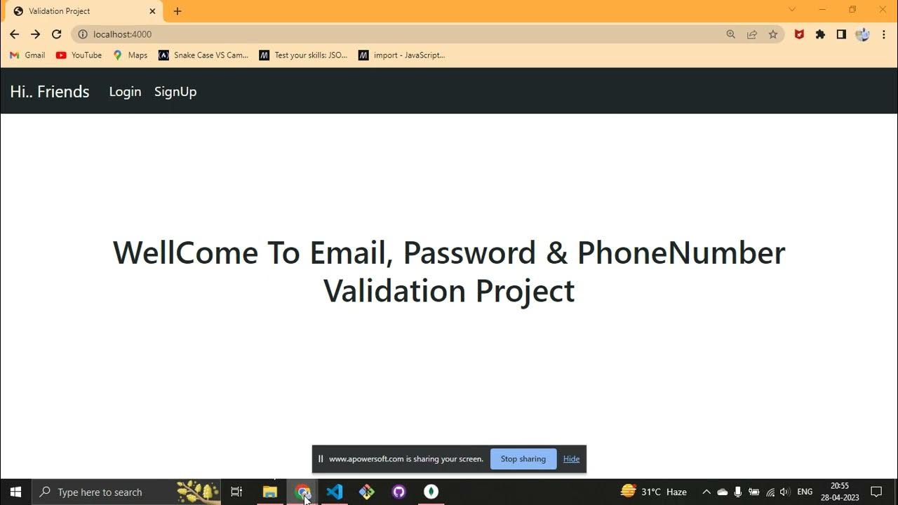 Building a user email password phonenumber validation with express