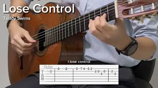 Lose Control by Teddy Swims (EASY Guitar Tab)