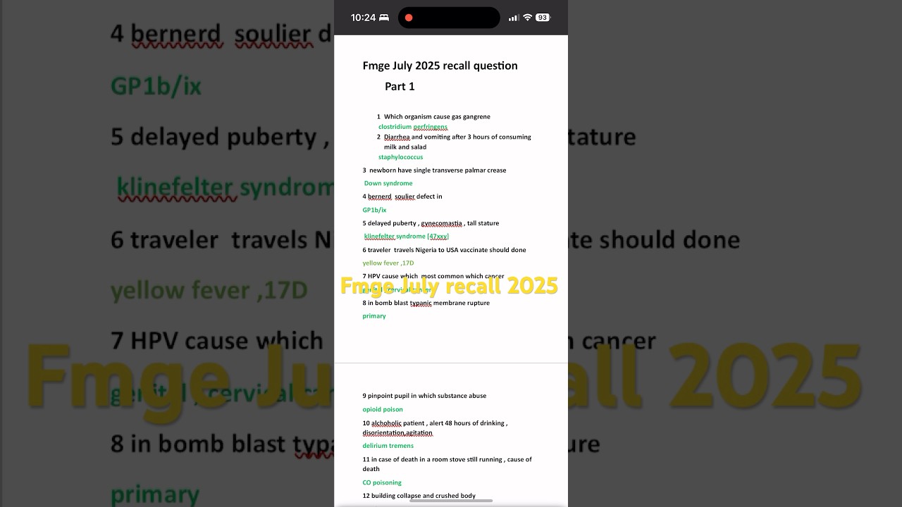 Fmge July recall 2025 