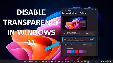 How to enable or disable transparency effects in windows