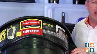 Rubbermaid 264360 Brute 44 Gallon Trash Can, Black