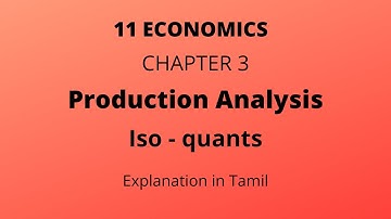 TN state board|11 Economics|Chapter 3 |Production Analysis| Iso quants |Tamil