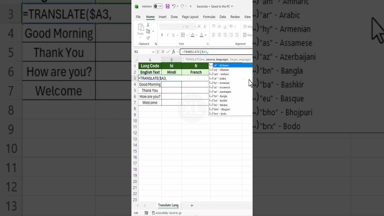 Translate Any Language in Excel #excelshortcuts #excelforbeginners #dataextractor #spreadsheetmagic