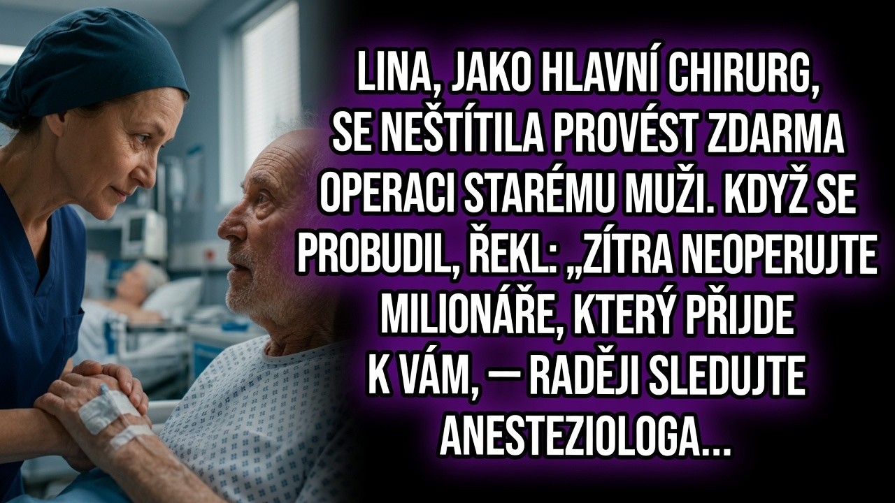 Jako hlavní chirurgyně jsem znala hodnotu přesných rukou, ale dvanáct let jsem nosila v sobě smrt, kterou jsem nedokázala pojmenovat. Pak ke mně v noci přivezli starého muže, který mi u skříňky...