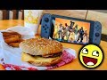 ahora JUEGO a FORTNITE en el BURGER KING con mi Nintendo SWITCH