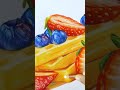 Drawing realistic waffles and berries with Derwent Chromaflow Color Pencils #artvideo #shorts #food