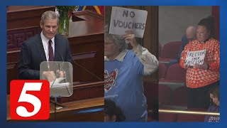 Hecklers interrupt several parts of Gov. Bill Lee's State of the State Address