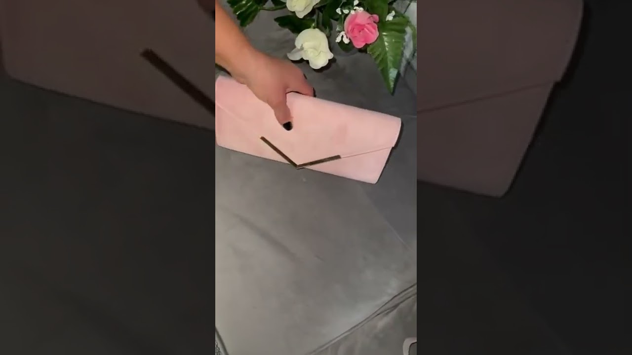 Pink Envelope Style Clutch Bag