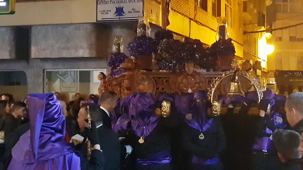 semana santa la linea 2018 - regreso historico del c. del mar con amargura  de vuelta por lluvia