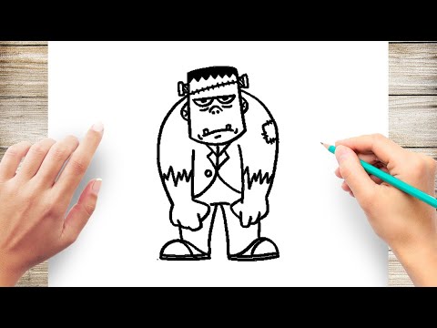 How To Draw Frankenstein Step by Step - YouTube