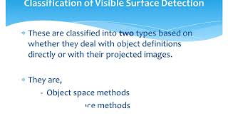 VISUAL SURFACE DETECTION VSD PART I - III CS
