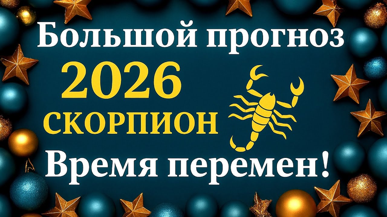 СКОРПИОН- ТАРО ПРОГНОЗ 2026 год- ГОДОВОЙ ПРОГНОЗ, ГОРОСКОП на 12 СФЕР ЖИЗНИ- НОВОГОДНИЙ ПРОГНОЗ 2026