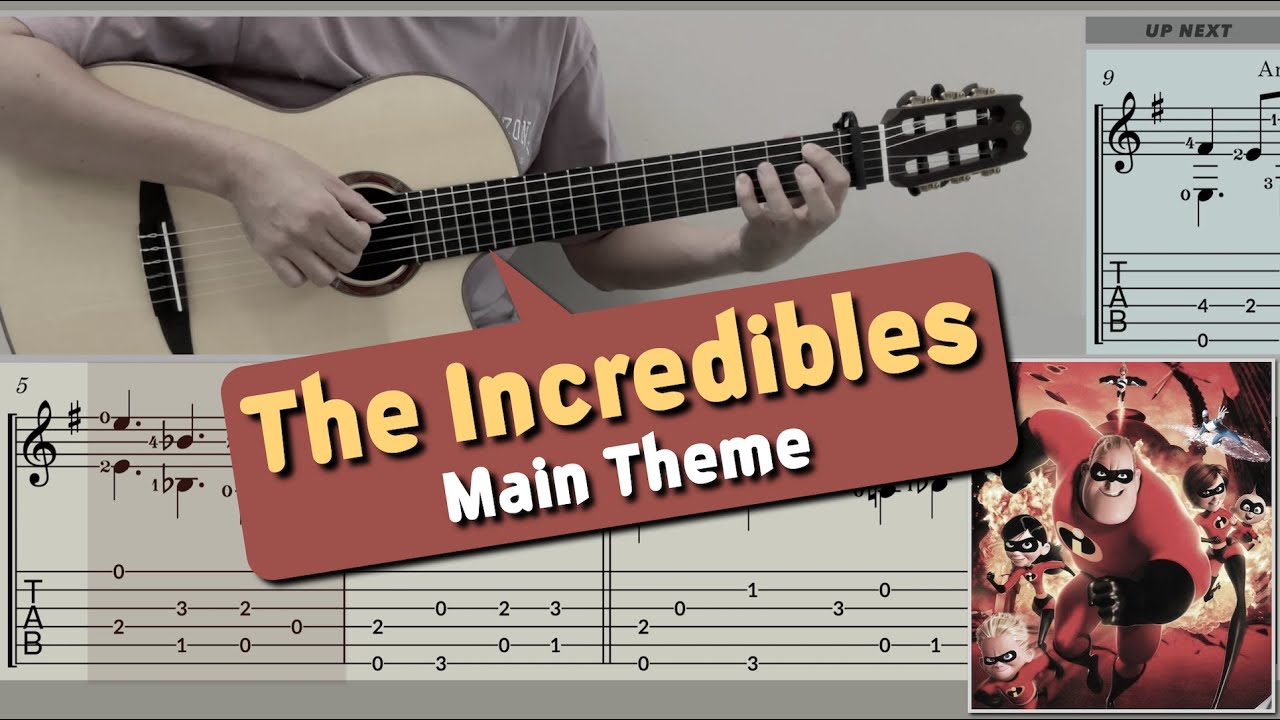 The Incredits / The Incredibles | Main Theme (Guitar) [Notation + TAB]