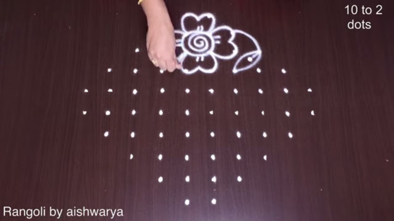 Big Dotted Rangoli With Straight