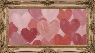 Valentine’s Day TV Art  Romantic Pink Hearts Painting  Vintage Frame  2 Hours screenshot 5