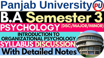Introduction to Organizational Psychology | Psychology BA 3rd Sem | BA 3rd Sem Psychology |