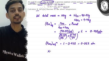 At \( 1127 \mathrm{~K} \) and 1 atm pressure, a gaseous mixture of ...