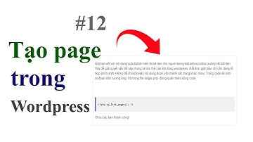 Tạo page trong wordpress  #12| dandev