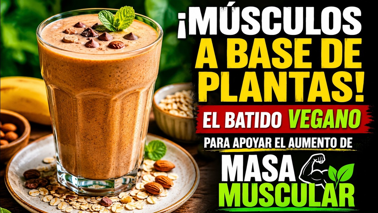 ¡MÚSCULOS A BASE DE PLANTAS!: batido VEGANO para apoyar el aumento de MASA MUSCULAR por Nely Acosta