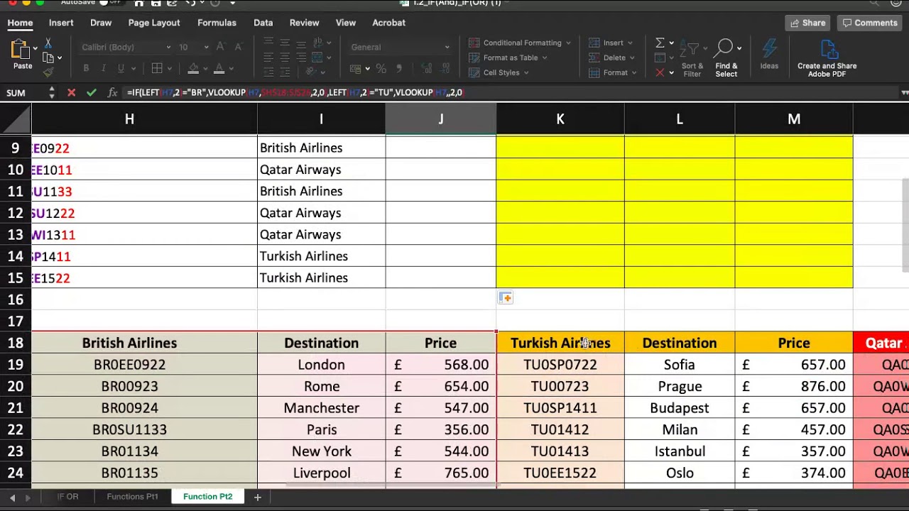Function Pt 2 Exercise Destination Column - YouTube