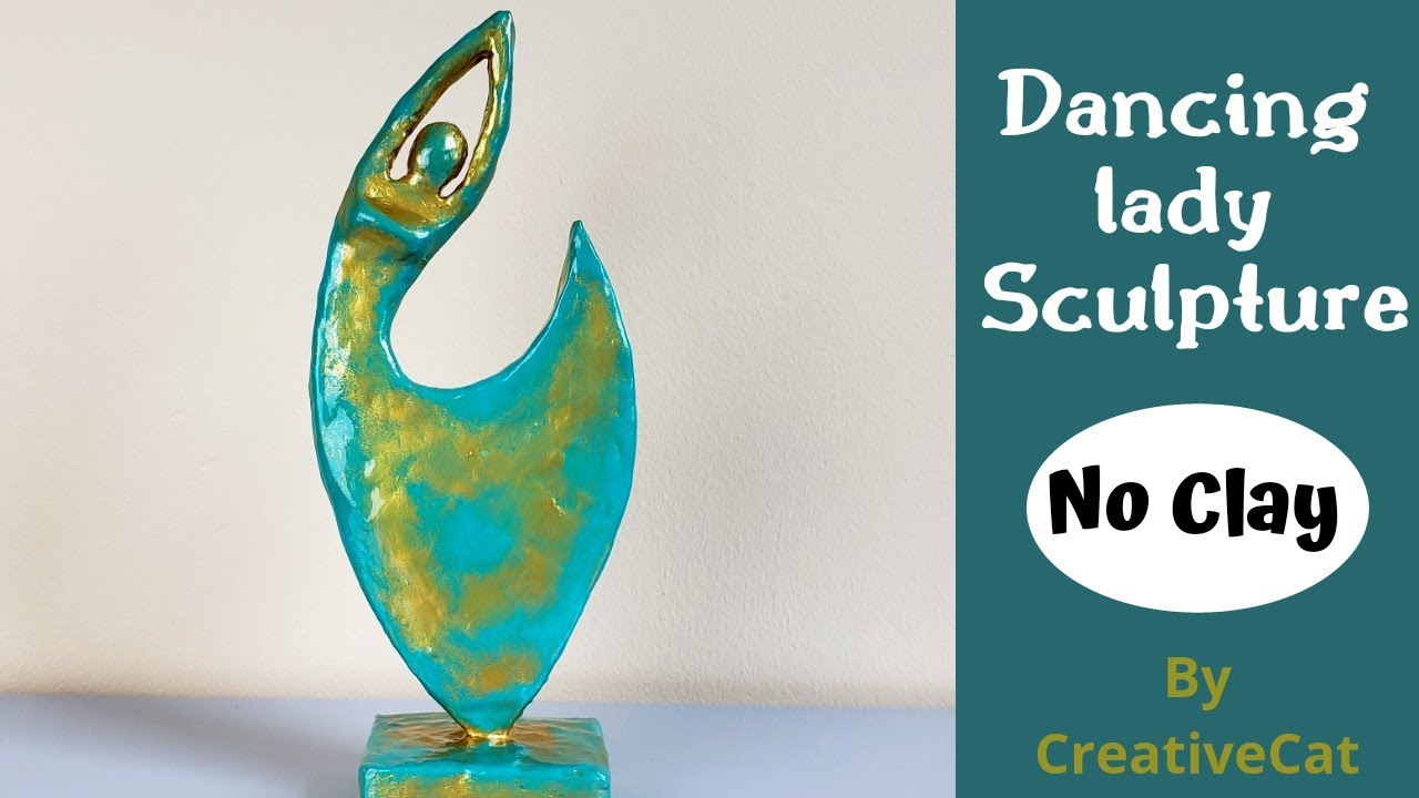 Sculpture without clay/antique aged brass sculpture/cardboard craft