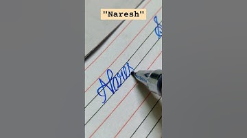 "Naresh" name in cursive handwriting #art #share #cursive #learn #names #calligraphy #shorts #shorts