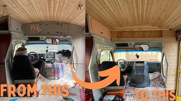 Skoolie Makeover - Short Bus Build - Cedar Tongue & Groove, Carpet & Paint