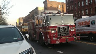 FDNY Engine 60 returning to quarters on Willis Avenue in the Mott Haven section of the Bronx of NYC!