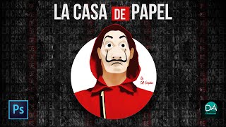 MONEY HEIST (LA CASA DE PAPEL) PHOTOSHOP VECTOR ART TIMELAPSE/SPEED ART VIDEO screenshot 5