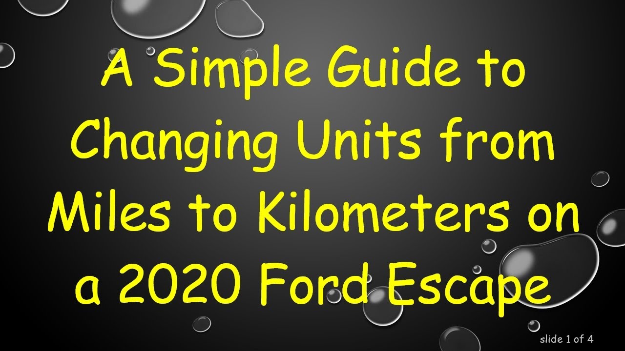 A Simple Guide to Changing Units from Miles to Kilometers on a 2020