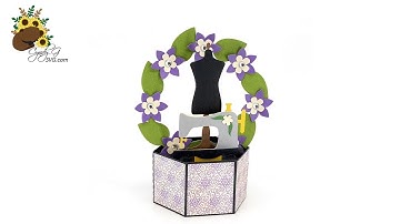 Sewing Pop Up Card SVG Assembly Tutorial