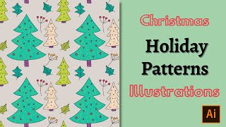 Create Christmas Vector Seamless Pattern in Illustrator | Holiday Pattern Illustrations Tutorial screenshot 5