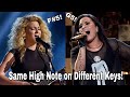 FAMOUS SINGERS | Attempting The Same High Note On Different Keys!!