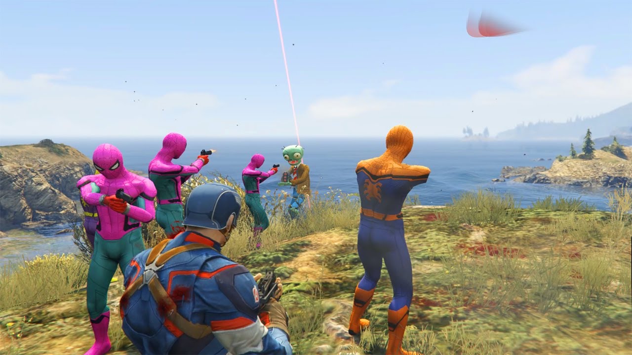 Captain America, Marvel Avengers Super Hero  - Team Spider Man vs Team Monster