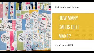 6x6 Paper Smash, Cards for Donation, #craftygoals2024, mass produced cards, simple greeting cards