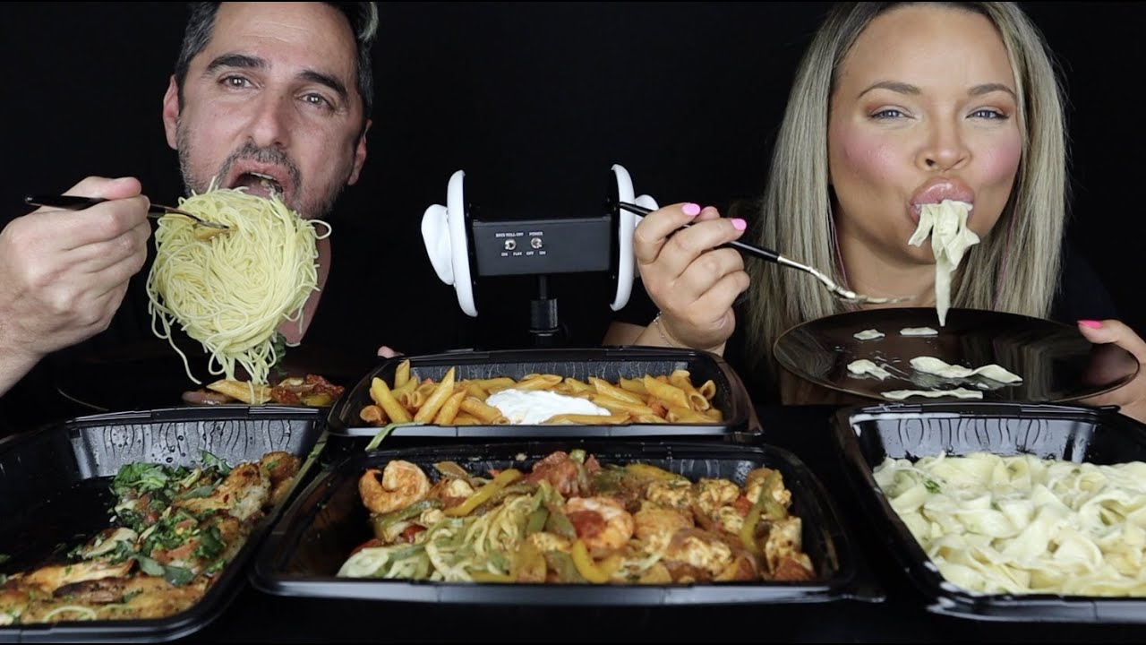 ASMR Cheesecake Factory MOST POPULAR PASTA DISHES! (No talking, Eating Sounds)