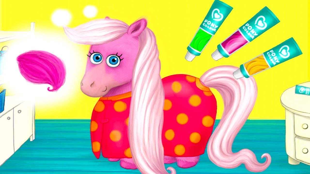 Pony Sisters in Hair Salon - Horse Hairstyle Makeover Magic - Games For Girls - Pony Sisters Hair Color Style Salon Makeover Games - Game Play