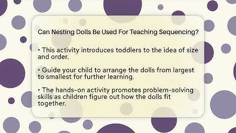 Can Nesting Dolls Be Used For Teaching Sequencing? - Raising A Toddler