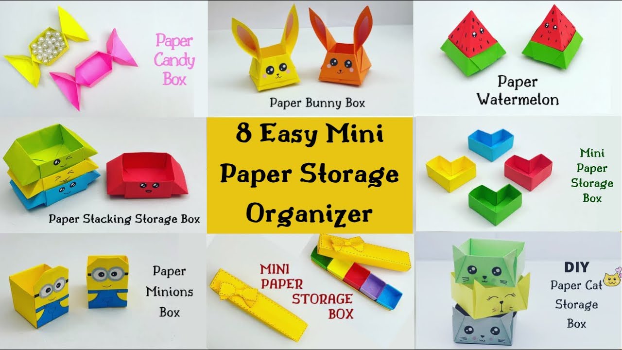 8 EASY MINI PAPER CRAFT IDEAS Paper Craft / Paper Storage Organizer