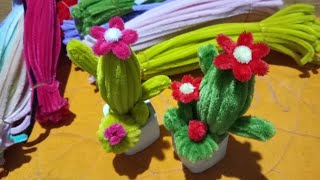 DIY How To Make Cactus Using Chenille Pipe/ Fuzzy Wire