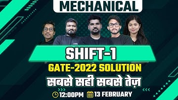 GATE 2022 | Mechanical Engineering |Solution Discussion | SHIFT-1 | Forenoon Session |
