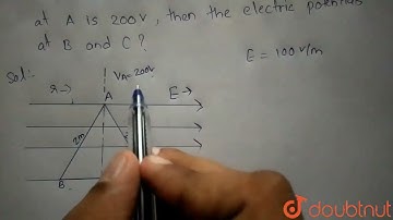 ABC is an equilateral triangle of side 2m. There is a uniform electri |Class 12 PHYSICS | Doubtnut