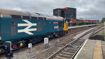 DRS Class 37407 passes Middlesbrough on Kingmoor to Kingmoor via Durham and Teesside